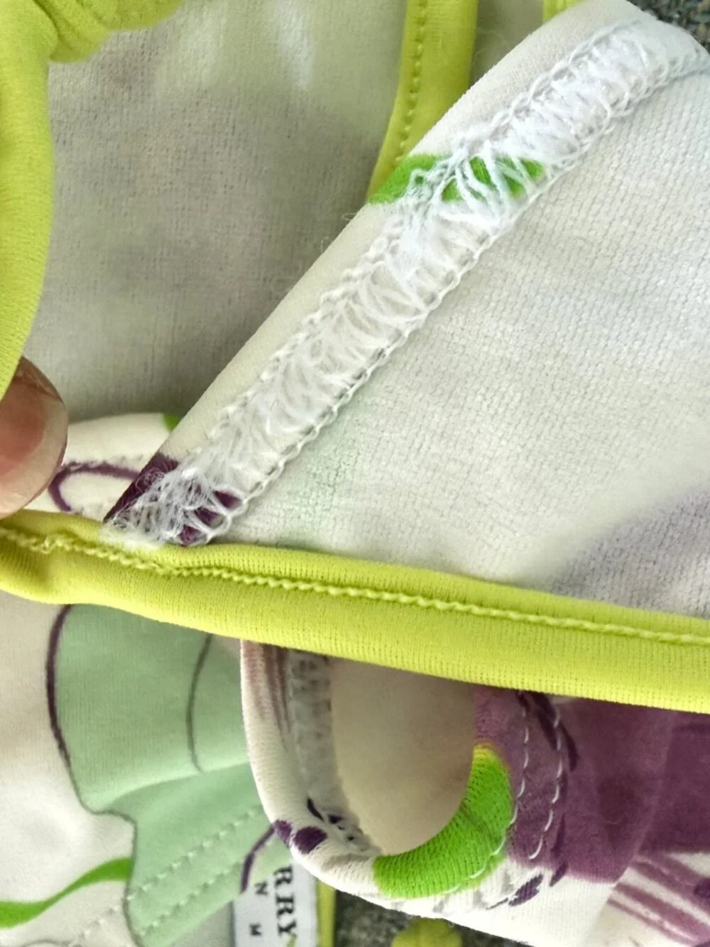 Burberry String Bikini Lime Green and Purple Floral Print Women's Medium - Picture 13 of 13